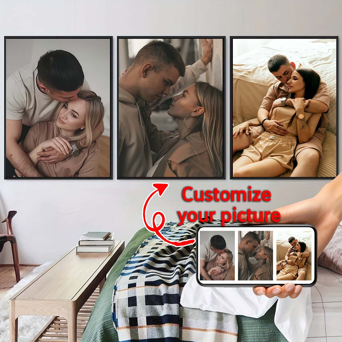Triptych - 2D custom photo woo - Home Textiles Photos ulasan dan harga