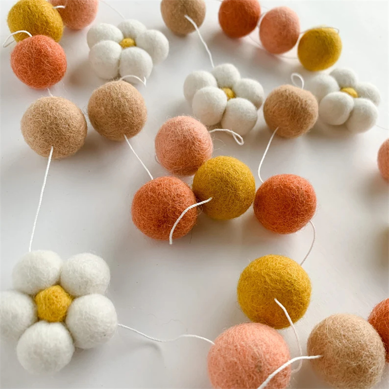 Ins Wool Felt Balls Daisy Flow - Home Textiles Photos ulasan dan harga