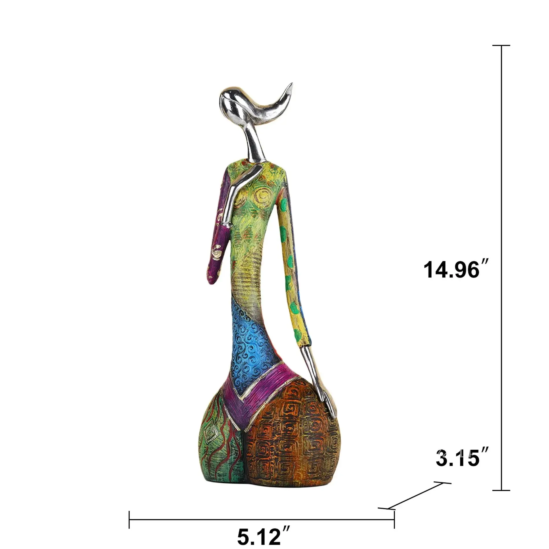 Painting Woman Resin Statue Fi - Xt Home Textiles ulasan dan harga