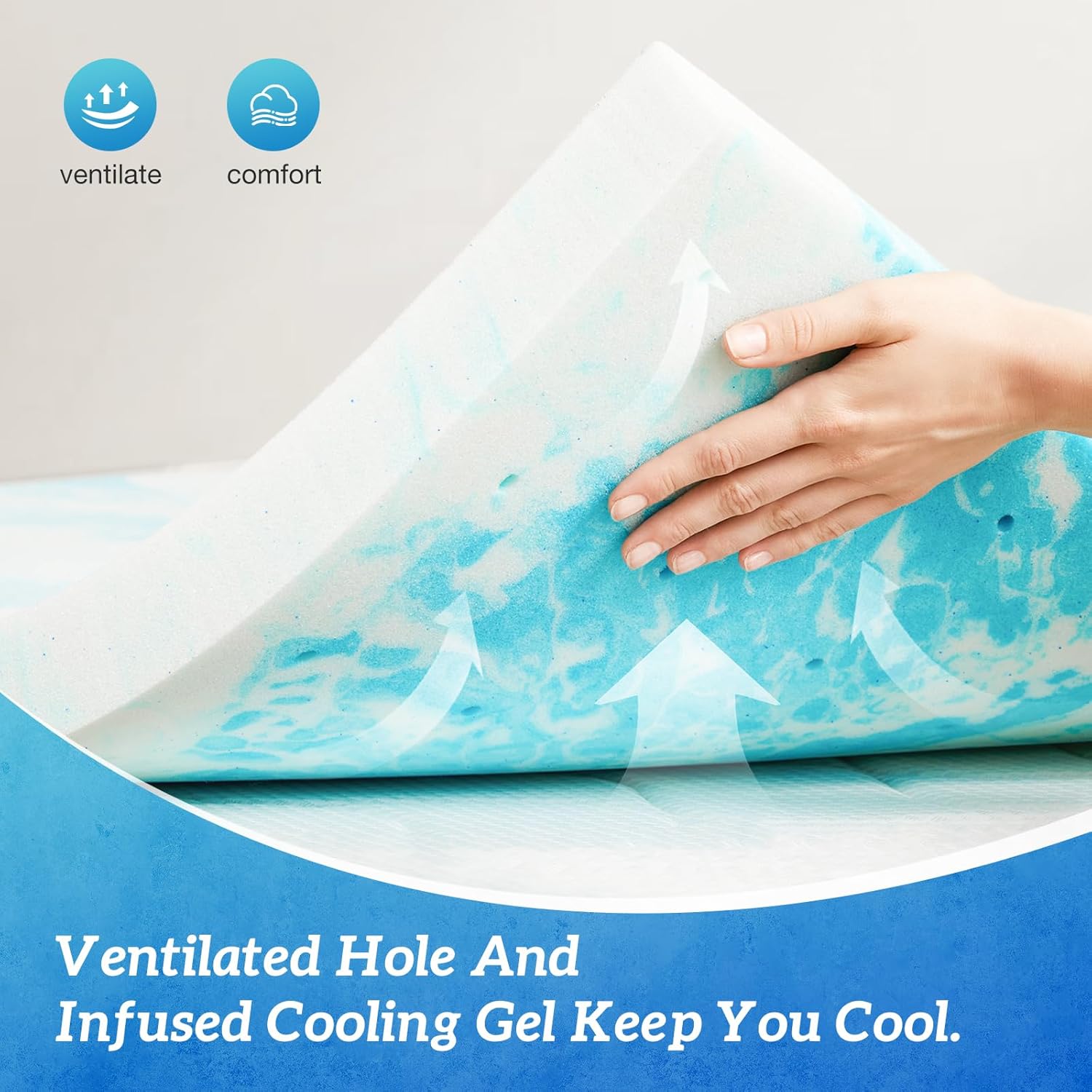 2 Inch Cooling Gel Swirl Memor - Mattress Pad Topper ulasan dan harga