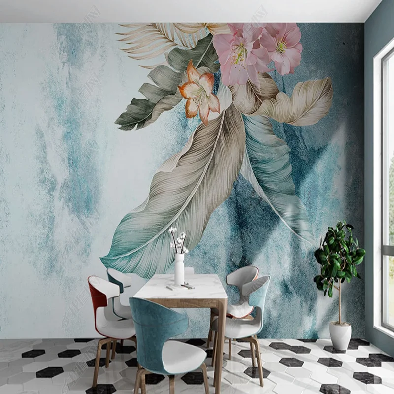 Custom Abstract leaves photo w - Home Textiles Photos ulasan dan harga