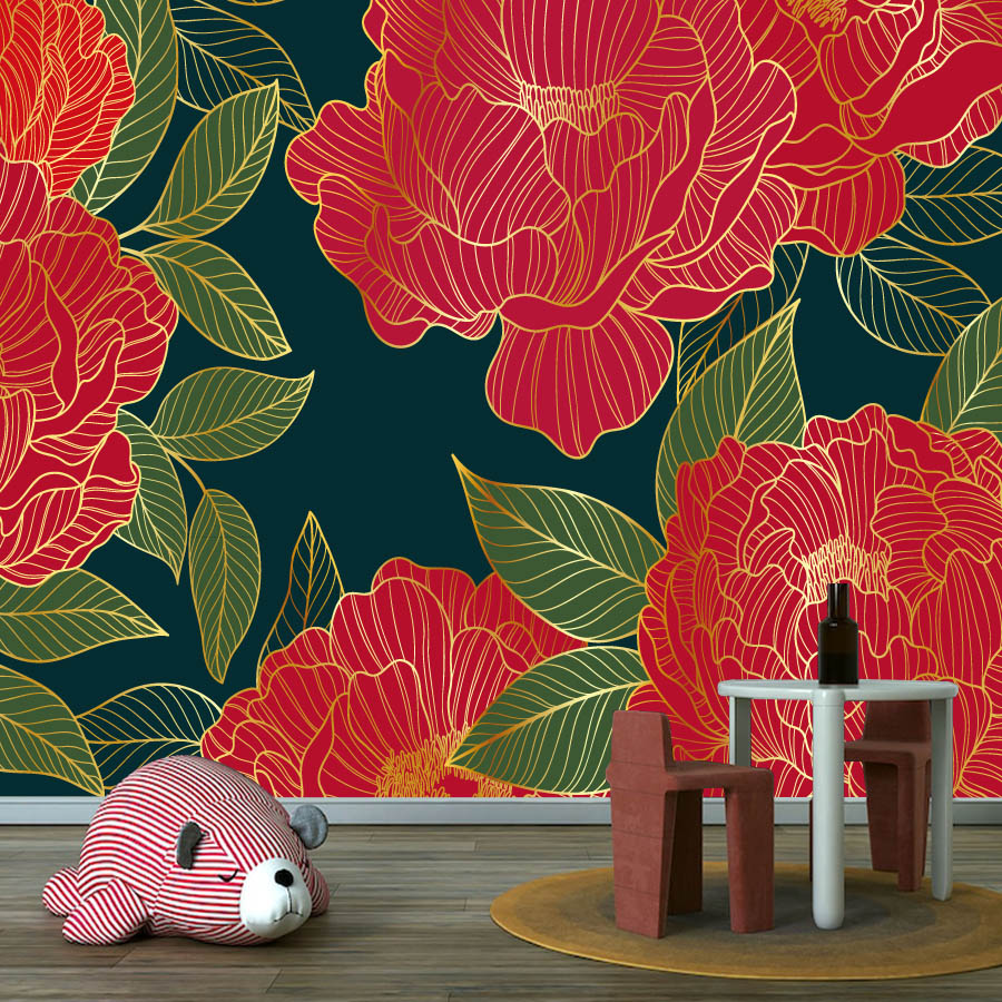 20+ Floral Red Peony Nature Ph - Home Textiles Photos ulasan dan harga