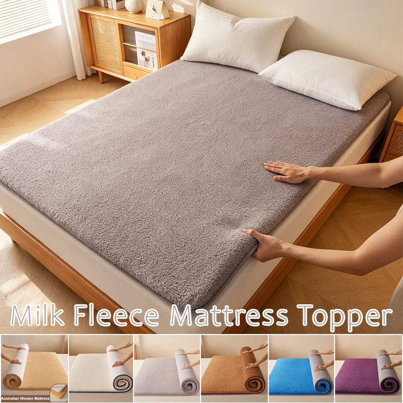 Thickened Warm Lamb Wool Bed P - Mattress Pad Topper ulasan dan harga