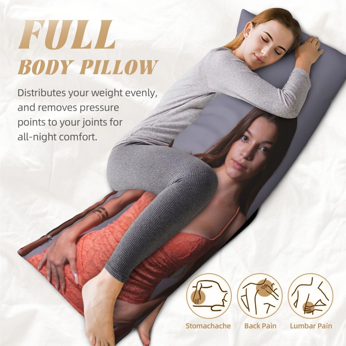 1 Custom Photo Body Pillowcase - Home Textiles Photos ulasan dan harga